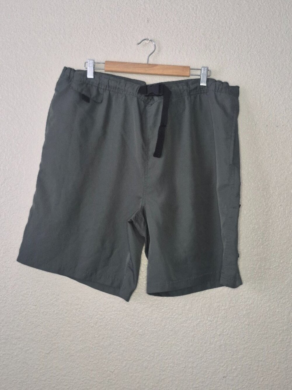 Cherokee Swim Trunks Mens Large Gray Integrated Belt Pockets Board Shorts EUC